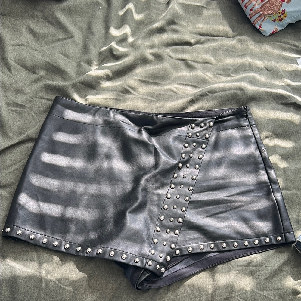 Free people leather skort